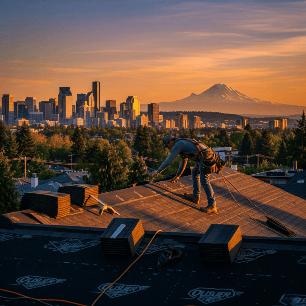 5-star roofing kirkland WA contractors providing expert roof inspection and repair service for a residential home